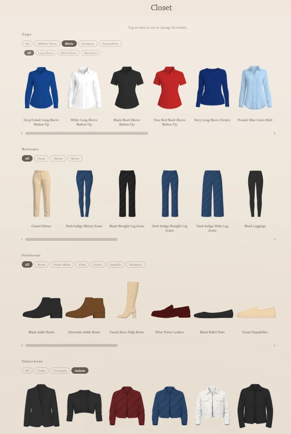 The Indosso closet