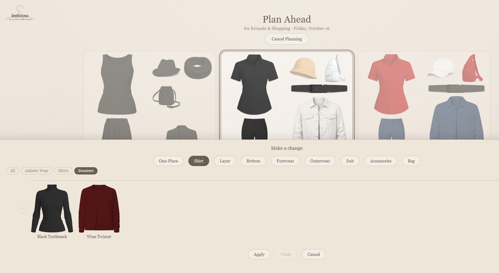 Make a Change on a look for a planned date