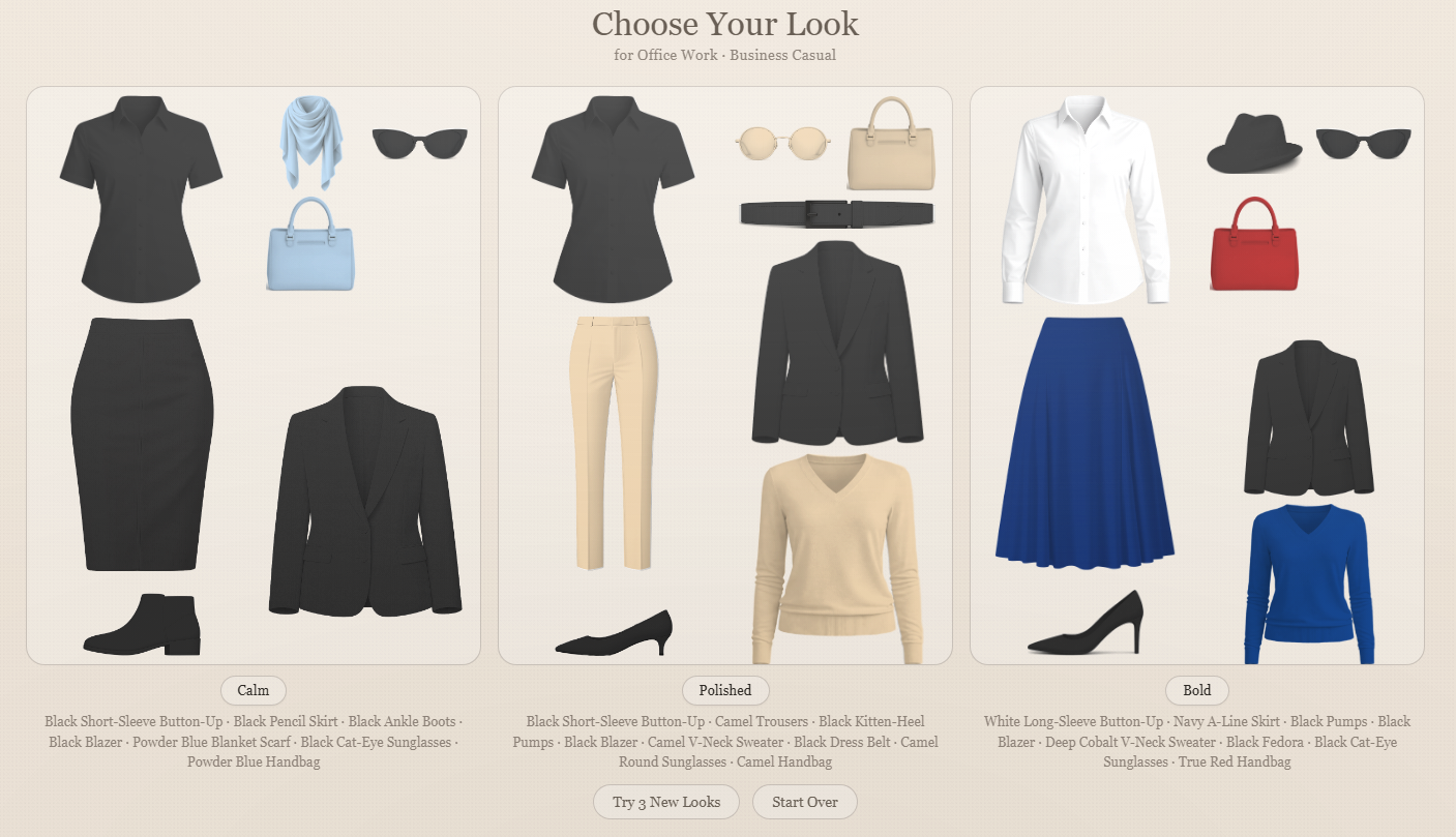 Three new looks on Choose Your Look after Try 3 New Looks